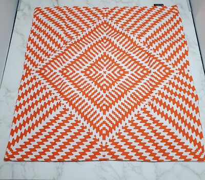 Tree Wool Cushion Covers 24x24  100% Cotton Pack of 2 Orange White Kaleidoscope
