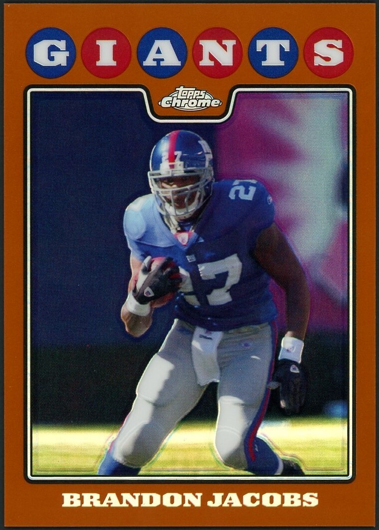 2008 Topps Chrome Brandon Jacobs Copper Refractor #/425 Card 2008 Topps Chrome Brandon Jacobs Copper Refractor #/425 Card