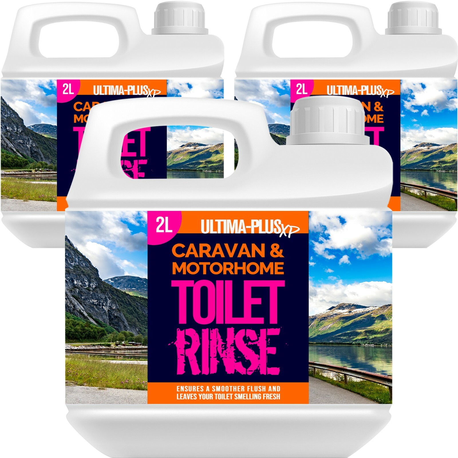 Ultima Plus Chemical Toilet Cleaner Fluid Pink Caravan Boat Motorhome 3 x 2L