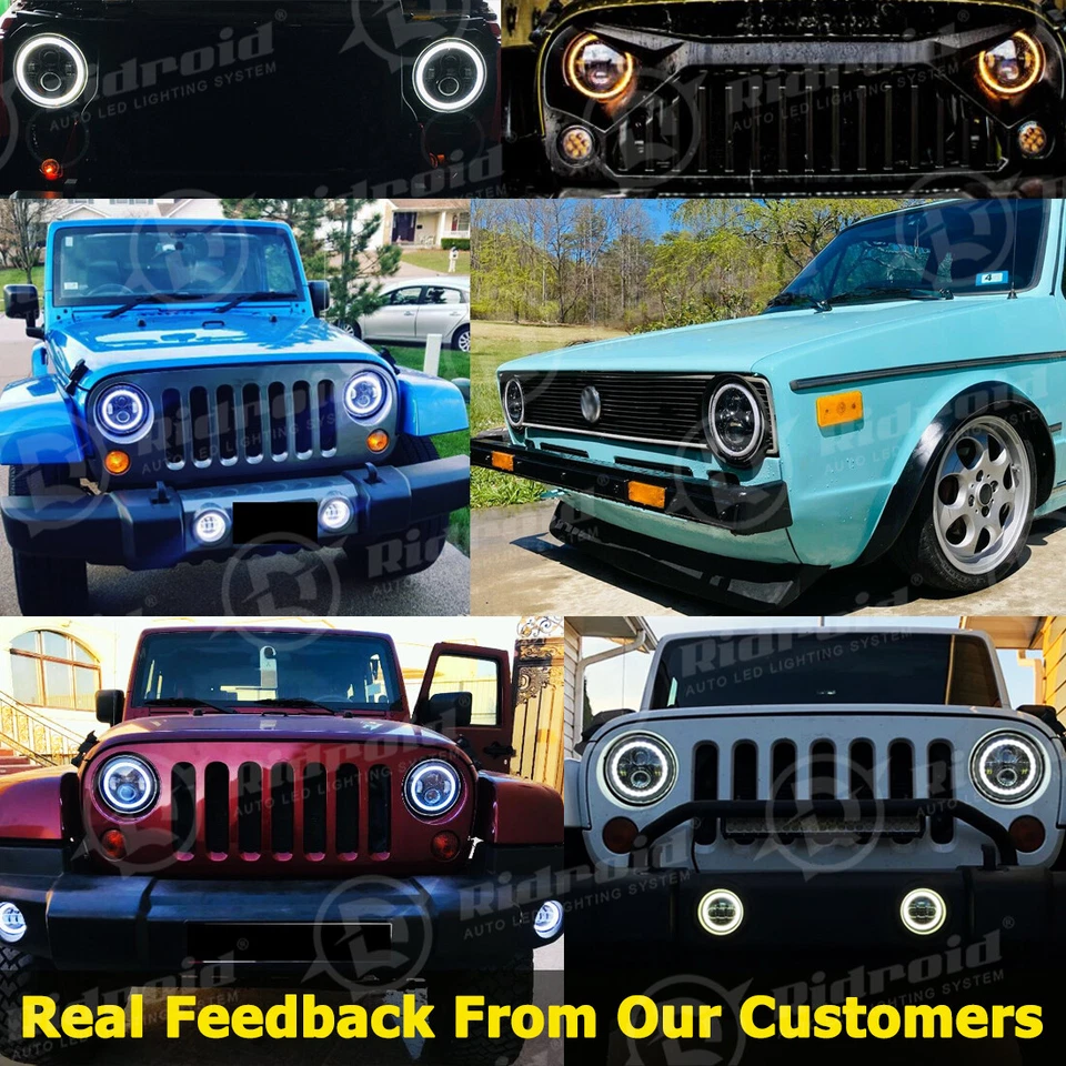 Faróis de LED redondos de 7 polegadas Halo Angel Eye para 1953-1977 F-100 F-250 F-350 PICKUP - Imagem 4 de 4