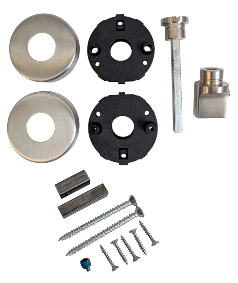 Edelstahl Türrosette rund WC Abdeckung WC-Rosette Blende WC-Verriegelung silber - Bild 2 von 4