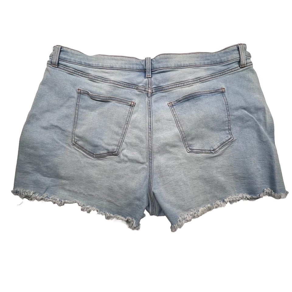 Pantalones Cortos de Denim LC Lauren Conrad Tiro Alto Botón Mosca Talla Grande 22W Azul Informal Foto 2 de 4