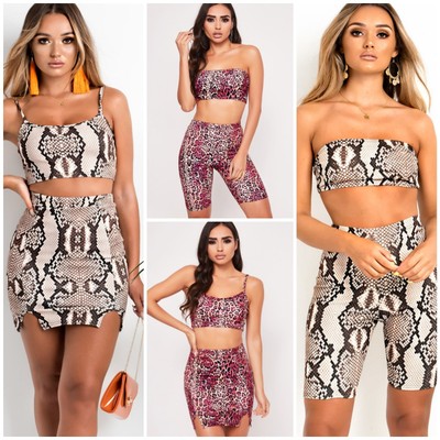 snake print two piece set