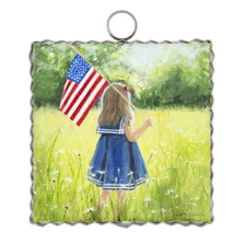 Mini Gallery Girl and Flag Print