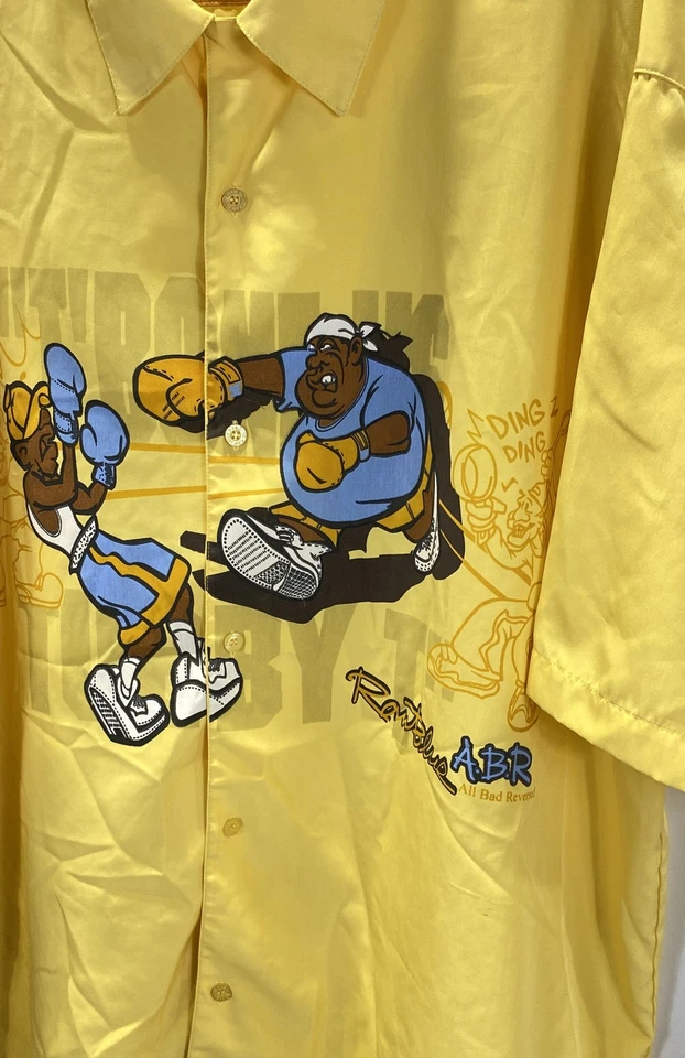 Camisa gráfica amarilla azul crudo ABR para hombre talla 3XL Foto 4 de 4