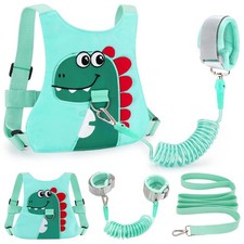 Toddler Leash-Baby Walking Safty Harness and Child Anti Lost Wrist Link GREEN