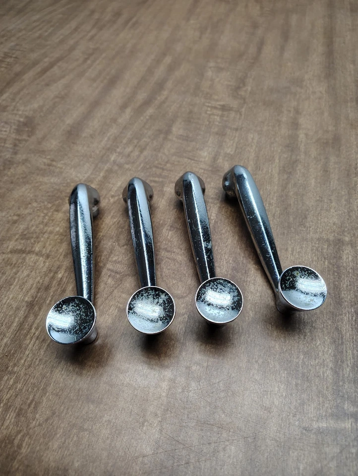 Manijas de puerta de manivela de ventana cromadas Chrysler Desoto años 50 #3081 OEM Foto 4 de 4