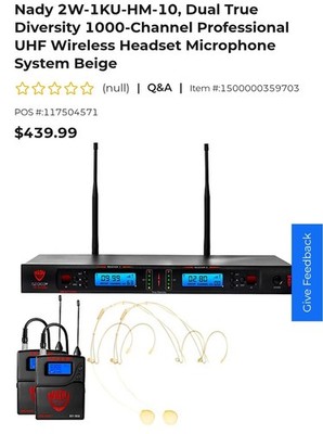 Nady Systems. UHF Dual Receiver Microphones System