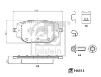 Bremsbelagsatz Scheibenbremse Febi Bilstein 196513 FüR Opel Vivaro K0 Zafira Bus