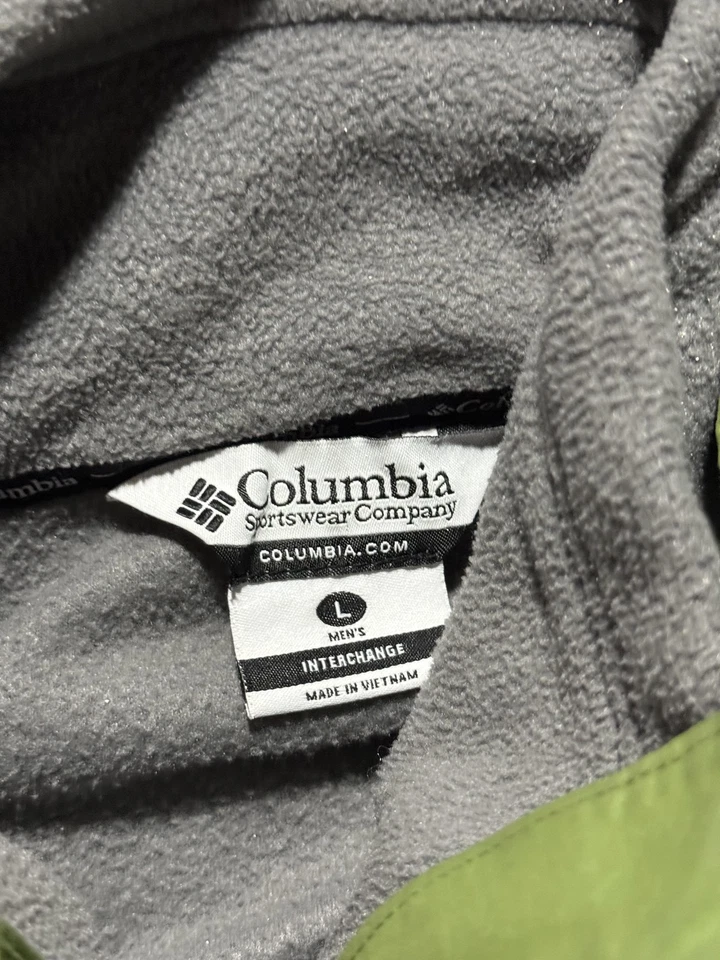 Columbia Jacket Mens Large Green Black Interchange 3 In 1 Hooded Ski Snow Coat - Image 3 of 4