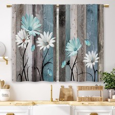 Laifzere Teal Farmhouse Daisy Kitchen 26"W x 30"L Pack of 2 , 07 teal daisy