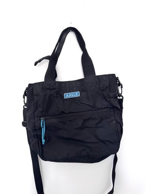 AIGLE Nylon 2-Way Shoulder Tote Bag - Black | eBay