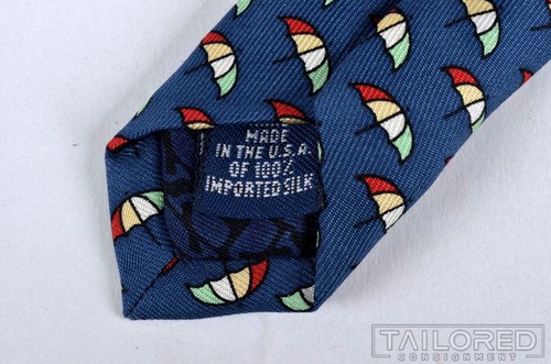 NWT - VINEYARD VINES Blue Novelty BAY HILL CLUB 100% Silk Luxury Tie - 3.25" - Picture 5 of 5