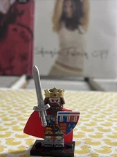 RICHARD THE LIONHEART KING KNIGHT MEDIEVAL CROSS SWORD CROWN LEGO MINIFIG FIGURE
