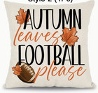 Festive Fall Football Pillow Cover-18in-Polka Dot Contemporary Style-LInen Blend