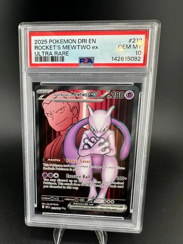 Team Rocket's Mewtwo EX 213/182 Ultra Rare Dri En-destined Rivals Pokemon PSA 10