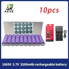 10 Pack 3.7V 3200mAh Lithium Batteries for Flashlights and Electric Applia