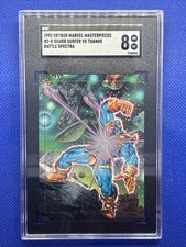 1992 Skybox Marvel Masterpieces #2-D Silver Surfer vs Thanos SGC 8