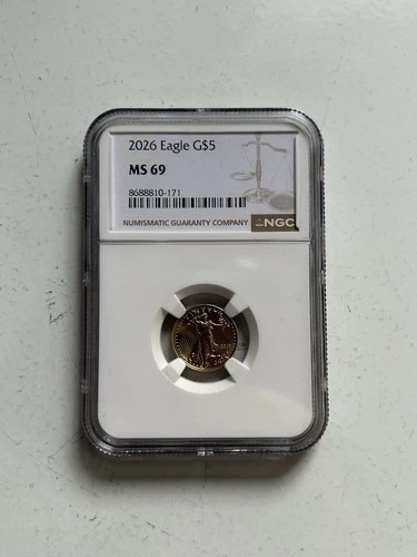2026 Eagle G$5 NGC MS69 1/10th Oz Gold Coin