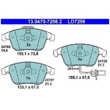 Satz Bremsbeläge Bremsklötze vorne für Audi A4 8KH B8 8K2 8K5 A5 8T3 23934228