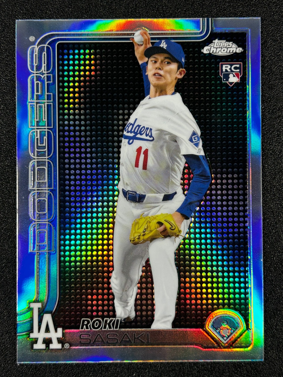 Roki Sasaki 2025 Topps Chrome Lightboard Refractor SSP RC ROOKIE DODGERS #217