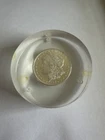 1879 Morgan Silver Dollar In Resin Lucite