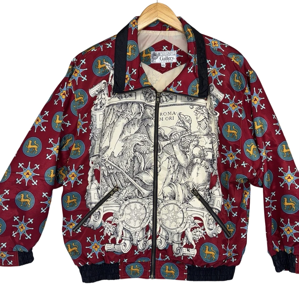 LA CAPONE Gallery Sport Jacket Roman Mythology Chicago Windbreaker Bomber Size L - Image 2 of 4