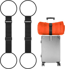 Adjustable Luggage Connector Straps for Suitcases 2-Pack Black 