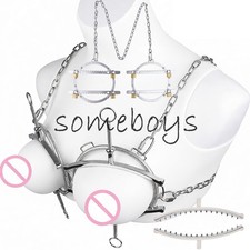 Breast Bondage Chest Clamp Bust Restriction Metal Bra Nipple Teating For Women