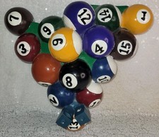 Collections Inc Resin POOL BALL BILLIARDS RACK Sculpture 2006 Wall Decor 9"