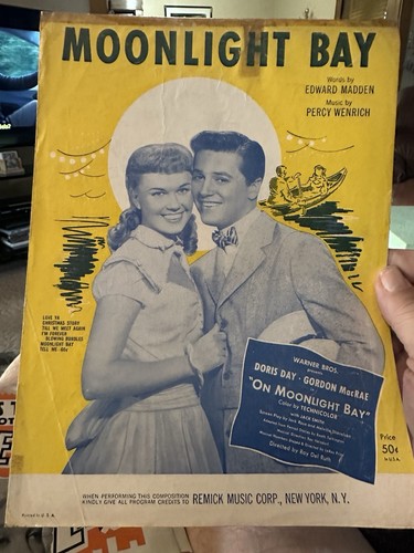 N 1952 Doris Day Movie Sheet Music ON MOONLIGHT BAY ‘Moonlight Bay’