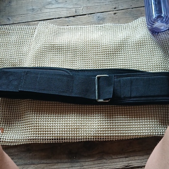 Black Nylon Weightlifting Belt w/ Hook & Loop Fastener for Gym & Training