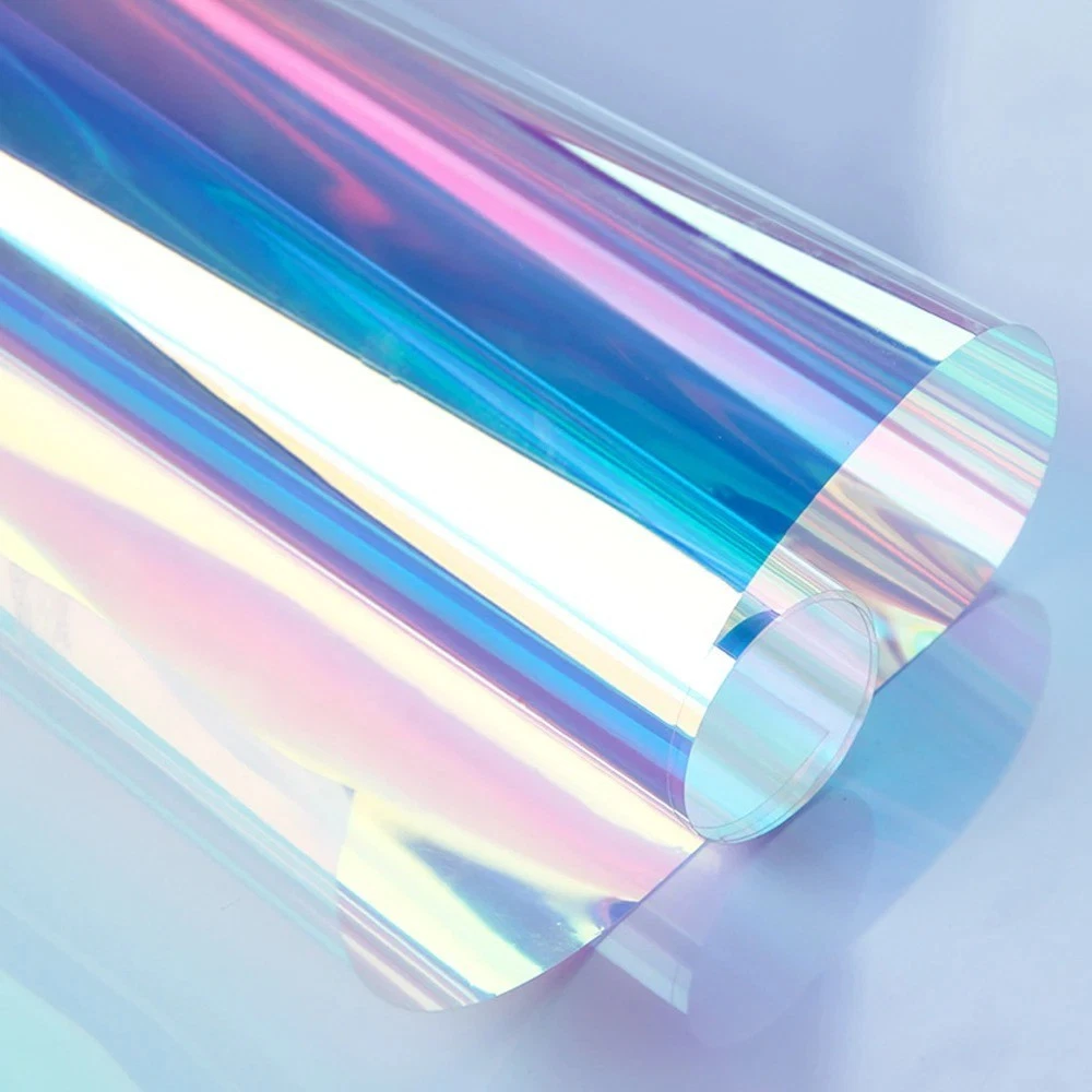 Película autoadhesiva para ventanas de color arco iris que cambia de color dicroico
