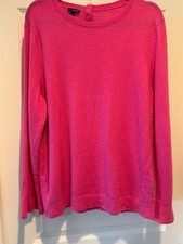NWT Talbots Sweater Large Pink Lambswool Blend Sweater Quiet Luxury Classic