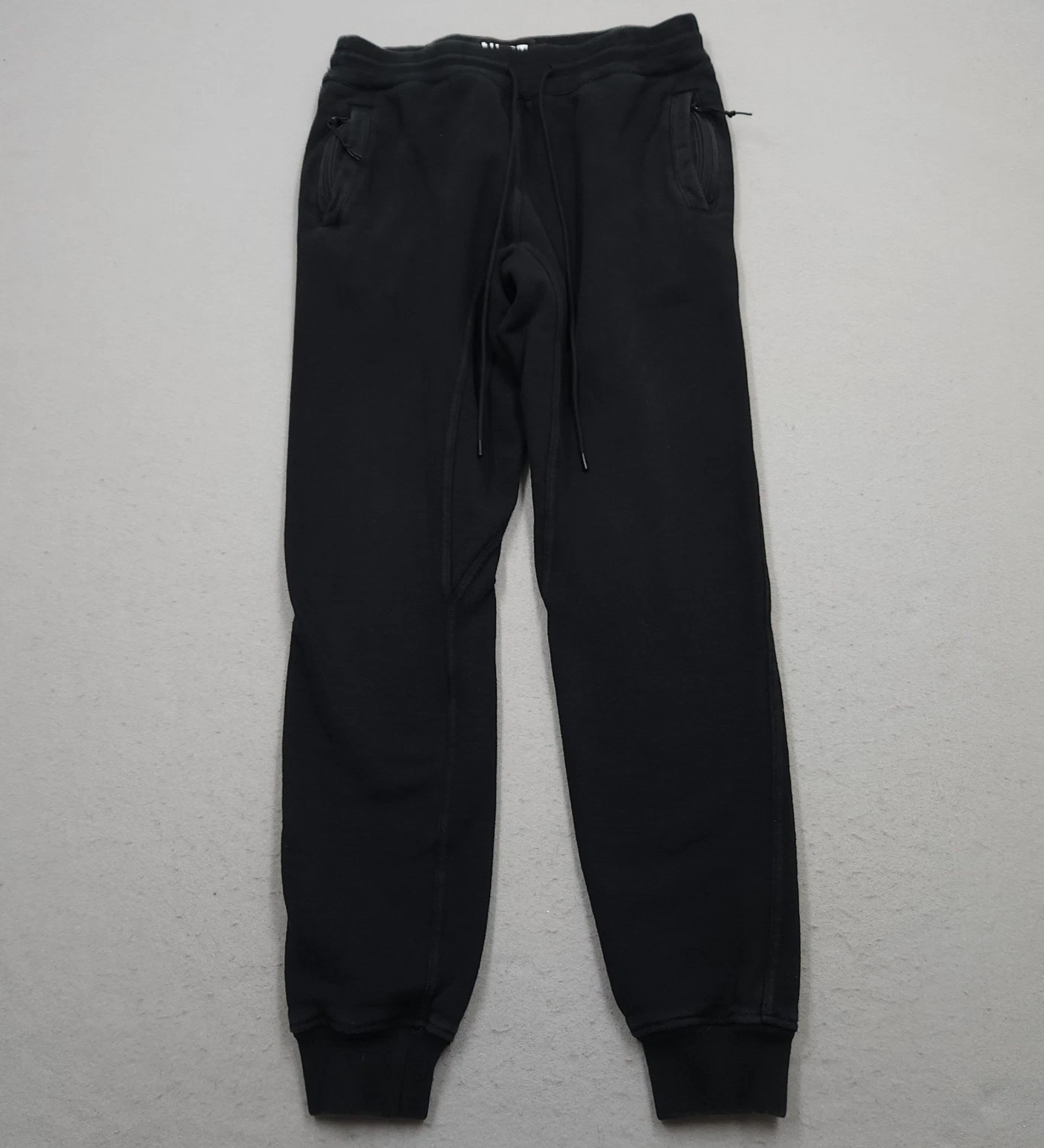 NLST Sweatpants Mens Large Black Faded Japanese Fabric Joggers Pants Cotton 31"