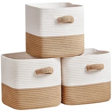 Storage Cube Baskets for Organizing -3 Pack -11 inch Square Baskets for Cube ...