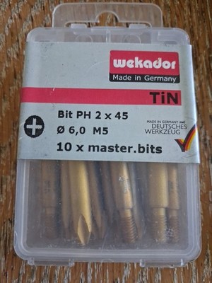 !!! 10x Wekador Professional Bit PH 2x45 TIN  M5 master.bits M5 !!! NEU 