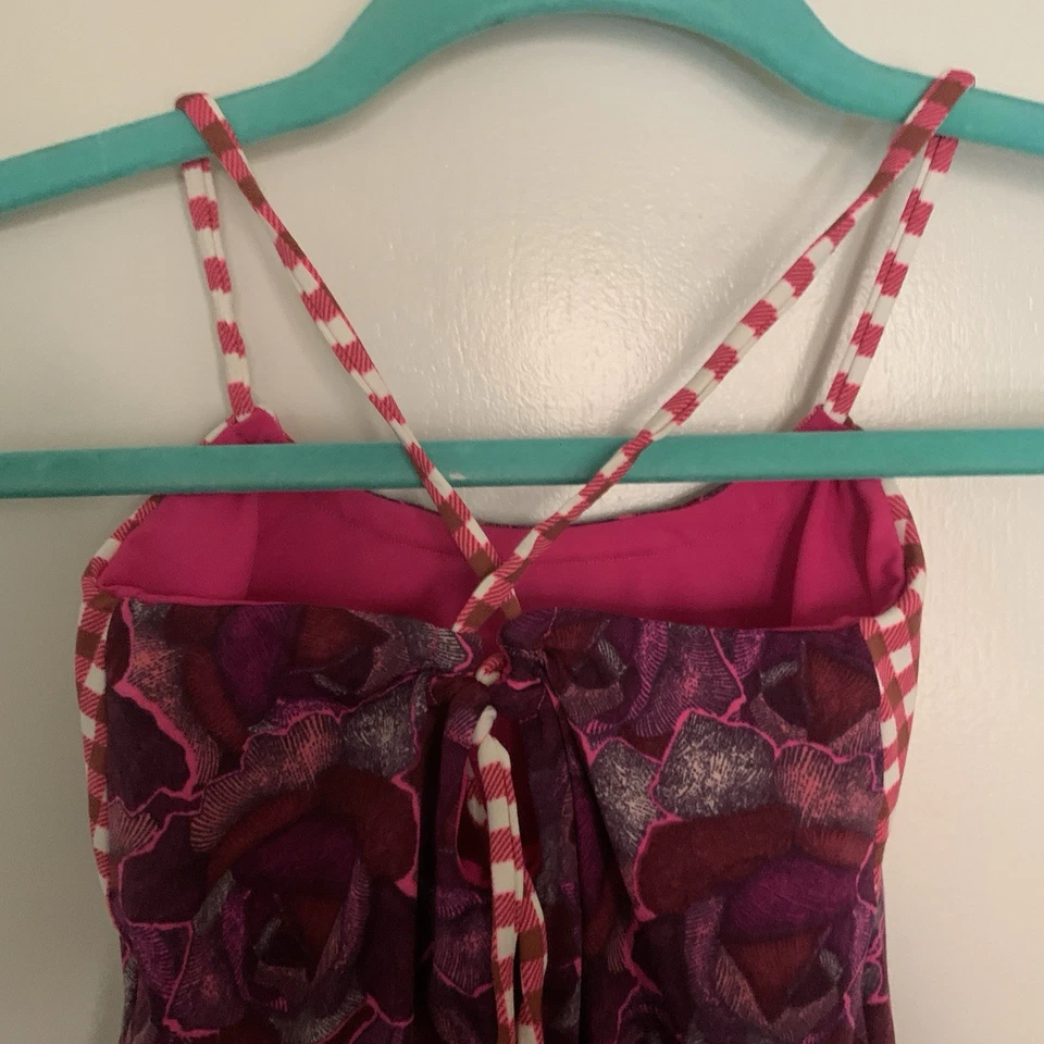 Maaji Kids Girl one Piece Swimsuit 4 Colorful Pink Purple  Checkered Straps - Image 3 of 4