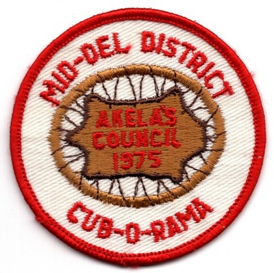 Patch Cub-O-Rama 1975 Mid-Del District Del-Mar-VA Council BSA Akela's Council 3''