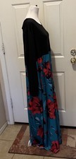 Long Sleeve Stretch Maxi Dress 28” P2P 58” Length Approx 56-54-58 Size 7X