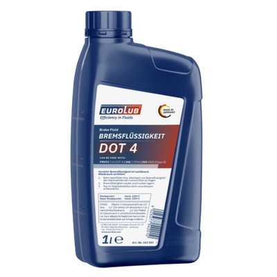 Bremsflüssigkeit DOT 4, 1 Liter Eurolub Flasche 542001