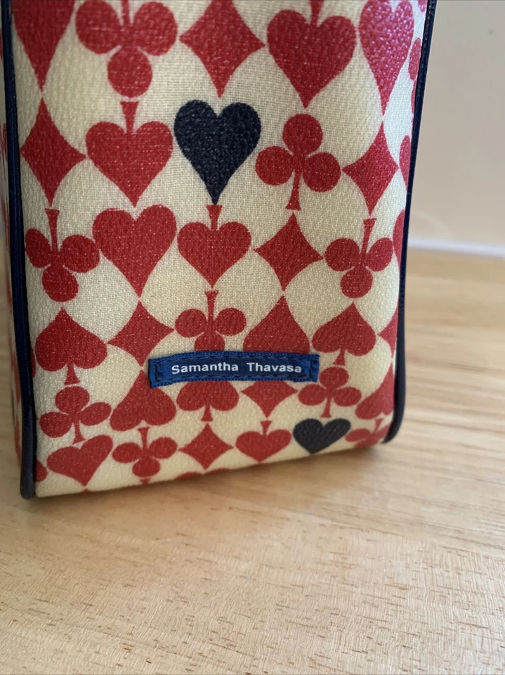 Samantha Thavasa 钱包 托特包 俱乐部 心形钻石 黑桃 10 1/2 x 12 3/4 x 4 — 第 3/4 张图片