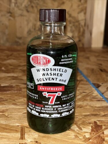 NOS Vintage Dupont Scheibenwaschanlage Lösungsmittel & Frostschutzmittel "7" 6 Unzen Glasflasche - Bild 2 von 11