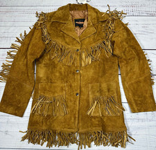Quality Supply Womens Fringed Buckskin Suede Leather Jacket Xs Brown Western