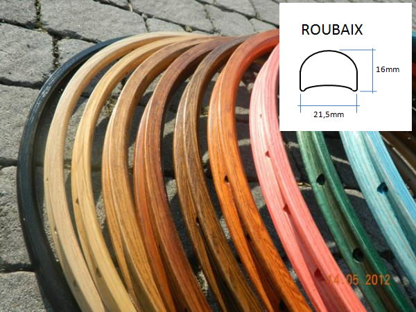 C.B. Italia 木製リム CB ITALIA pair (#2 rims) type ROUBAIX wooden rims for tubular