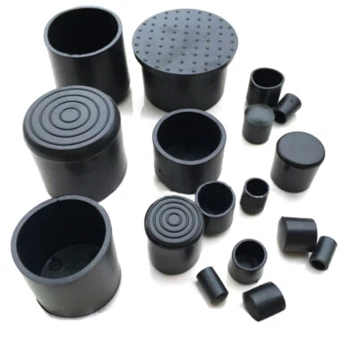 6mm~63mm Black Chair Table Feet Stick Pipe Tubing End Cover Caps Cap PVC Rubber