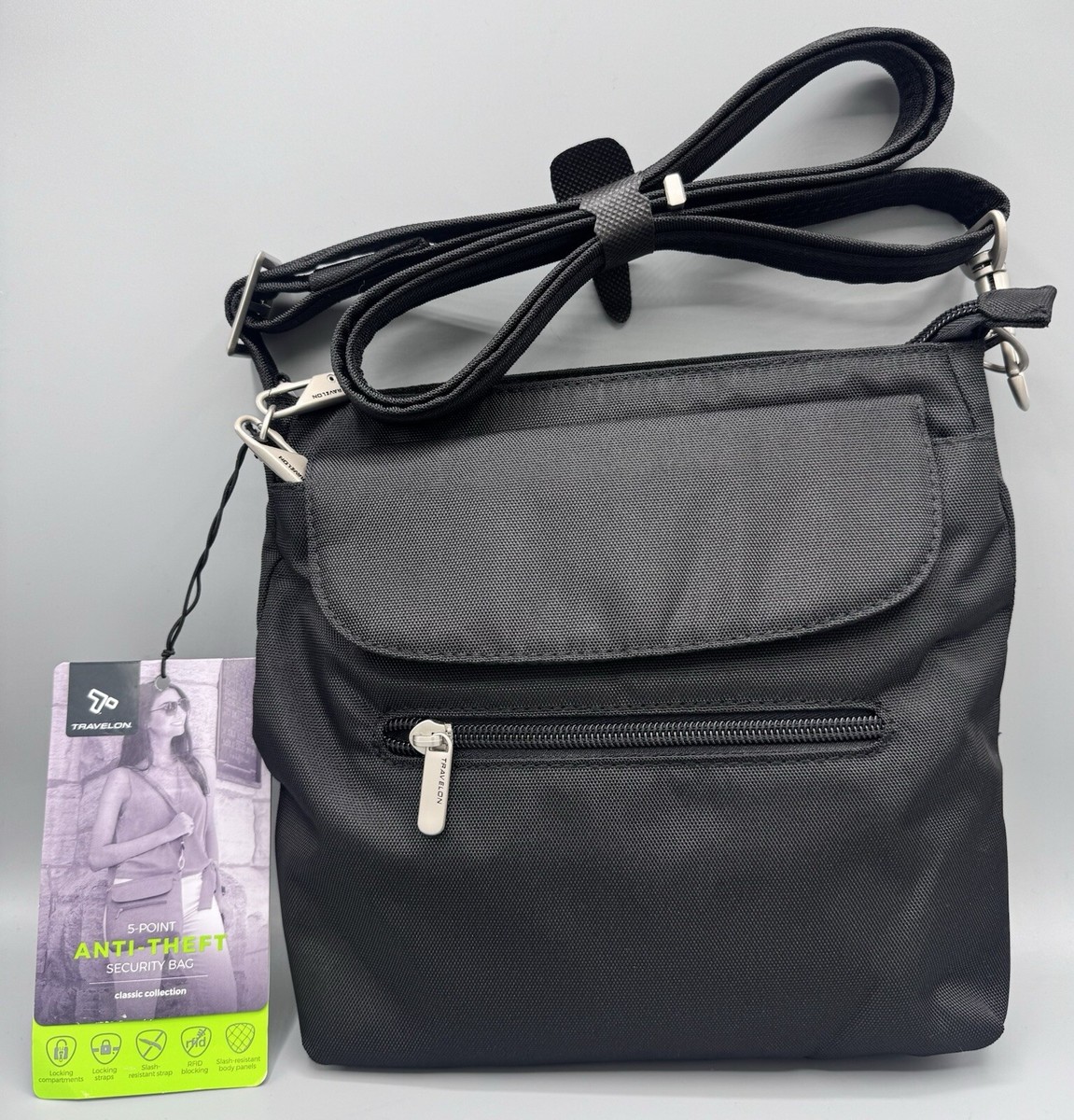 Travelon Anti-Theft Classic Mini Shoulder Bag, Black