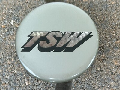 TSW WHEELS CUSTOM WHEEL CENTER CAP SILVER CENTER BLACK LOGO NO PART NUMBER