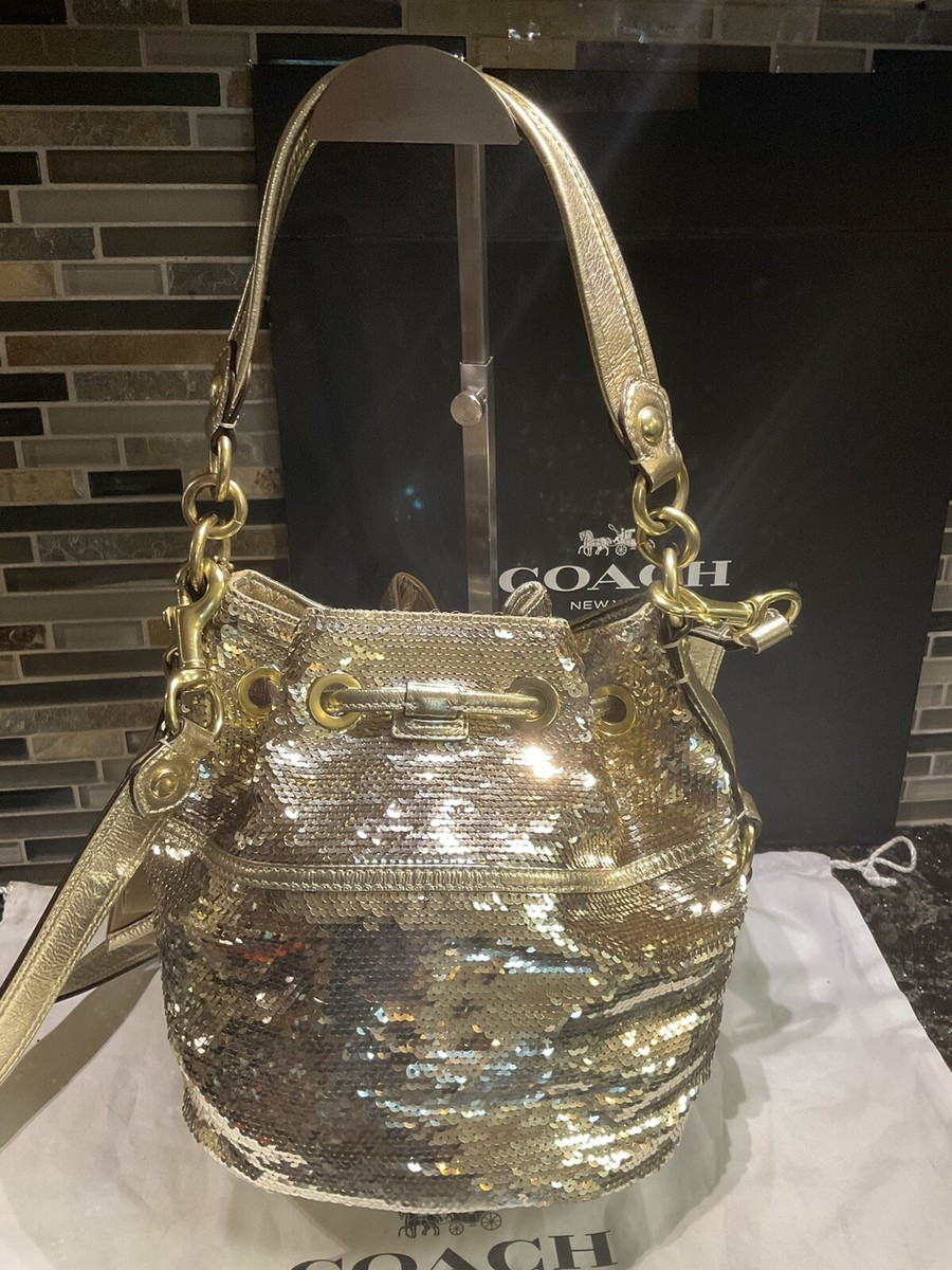 COACH POPPY SEQUINS POPPY CINCH DRAWSTRING CROSSBODY 17906
