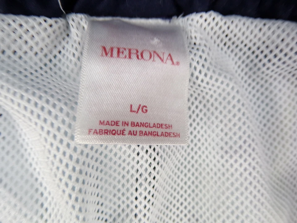 Baús de natação havaianos vintage Merona masculino grande azul verde poli cintura elástica  - Imagem 3 de 4